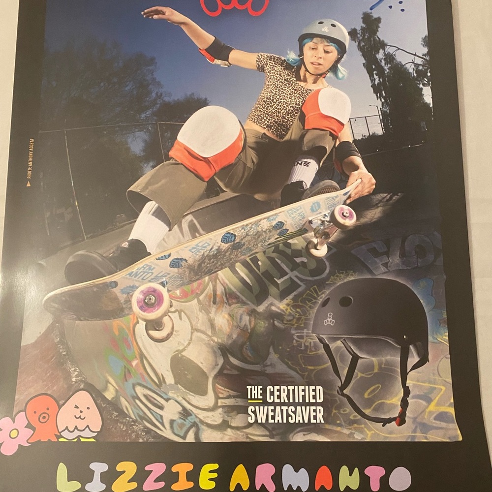 Lizzie Armanto Skateboard autographed signed Poster x games vans RVCA